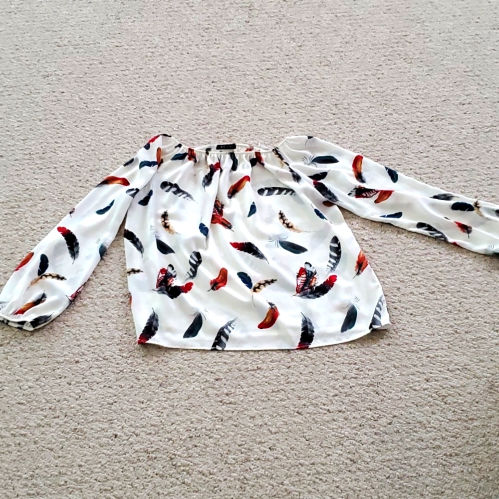 Feather print blouse